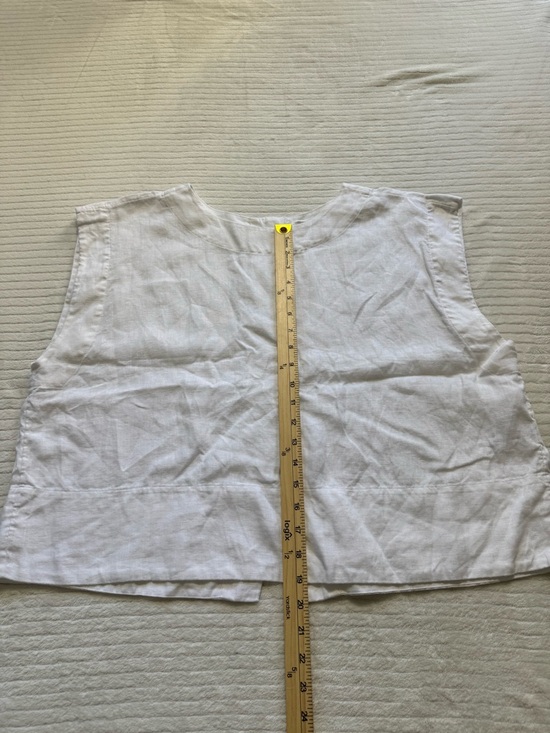 Madewell White Sleeveless 100% Linen-Blend Boxy Tank - Picture 6 of 7
